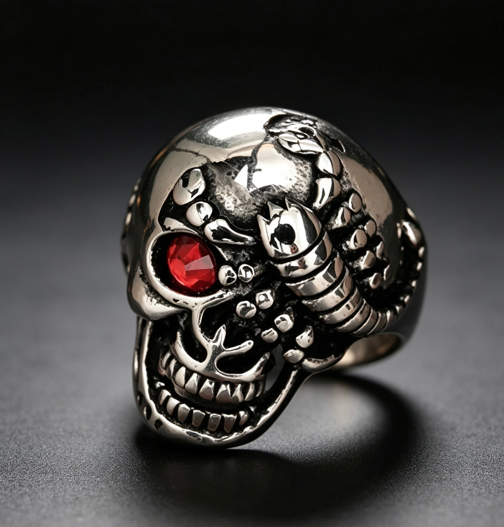 Red-eyed skull ring