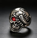 Red-eyed skull ring