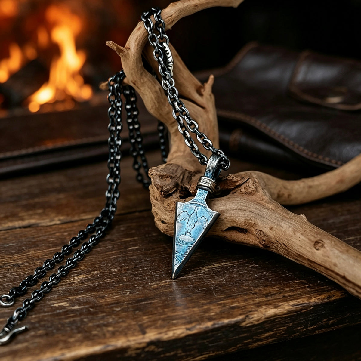 British One-Crown Coin Arrow Pendant