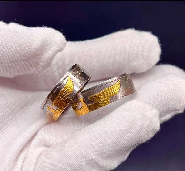 German Mark Silver Coin Ring