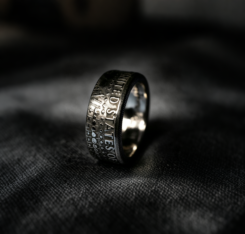 Kennedy Silver Half Dollar Coin Ring｜Front&Reverse