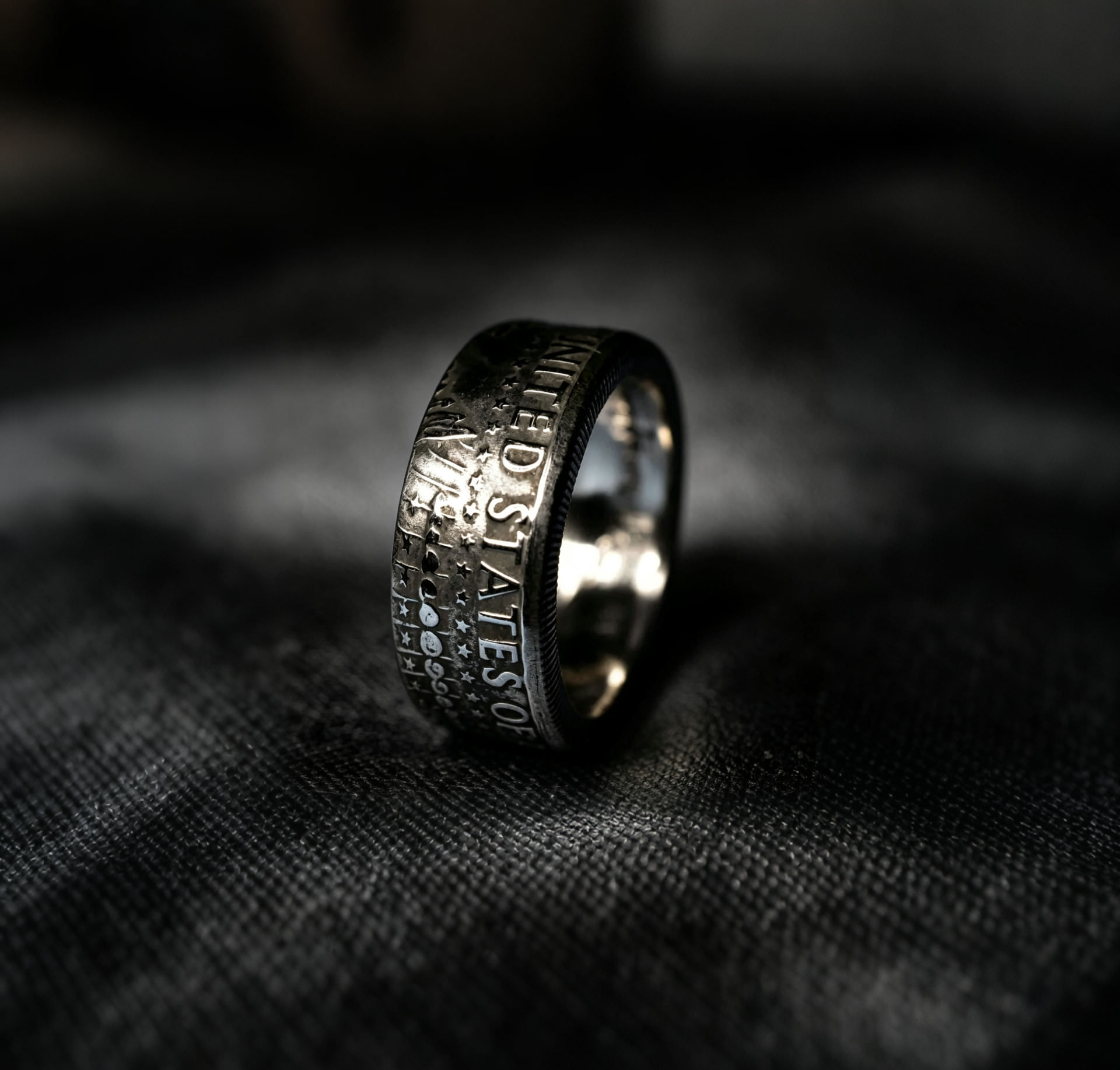 Kennedy Silver Half Dollar Coin Ring｜Front&Reverse