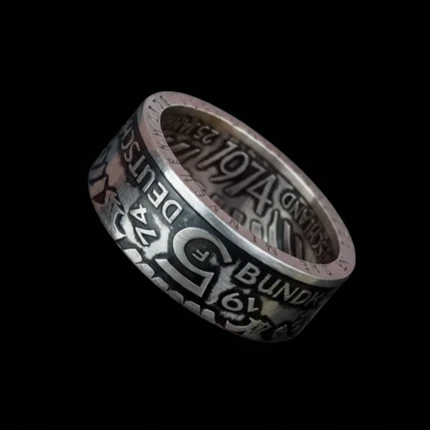 German 5 Mark Silver Coin Ring