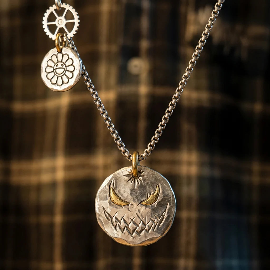 Handmade Silver Pumpkin Pendant