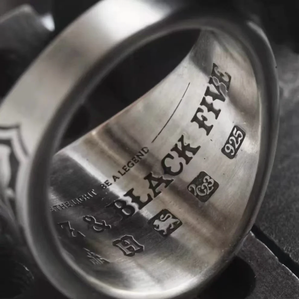 Hand-carved Masonic-style ring