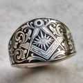 Hand-carved Masonic-style ring