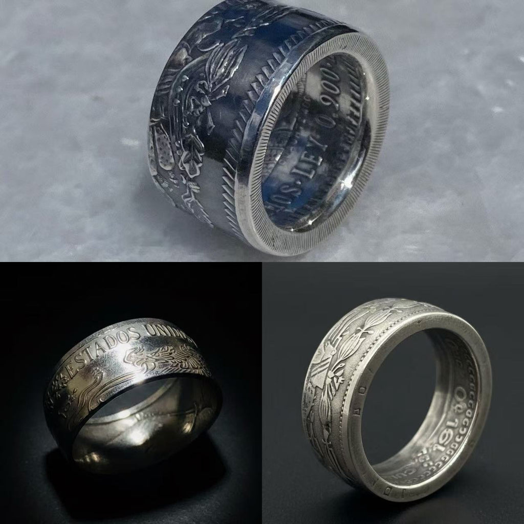 Mexican Pesos Silver Coin Ring
