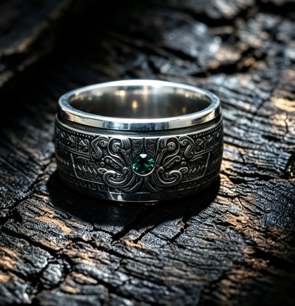 Aztec Calendar Silver Coin Ring | Free Gift Included