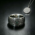 Aztec Calendar Silver Coin Ring | Free Gift Included