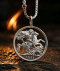 St George Slaying Dragon Hobo Nickel Pendant
