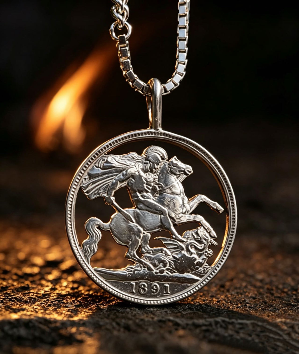 St George Slaying Dragon Hobo Nickel Pendant