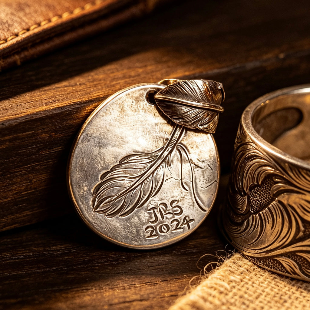 Floral Mustang Silver Pendant