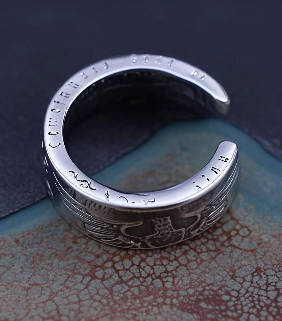 German Mark Silver Coin Ring