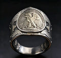 Reverse Walking Liberty Half Dollar Coin Ring