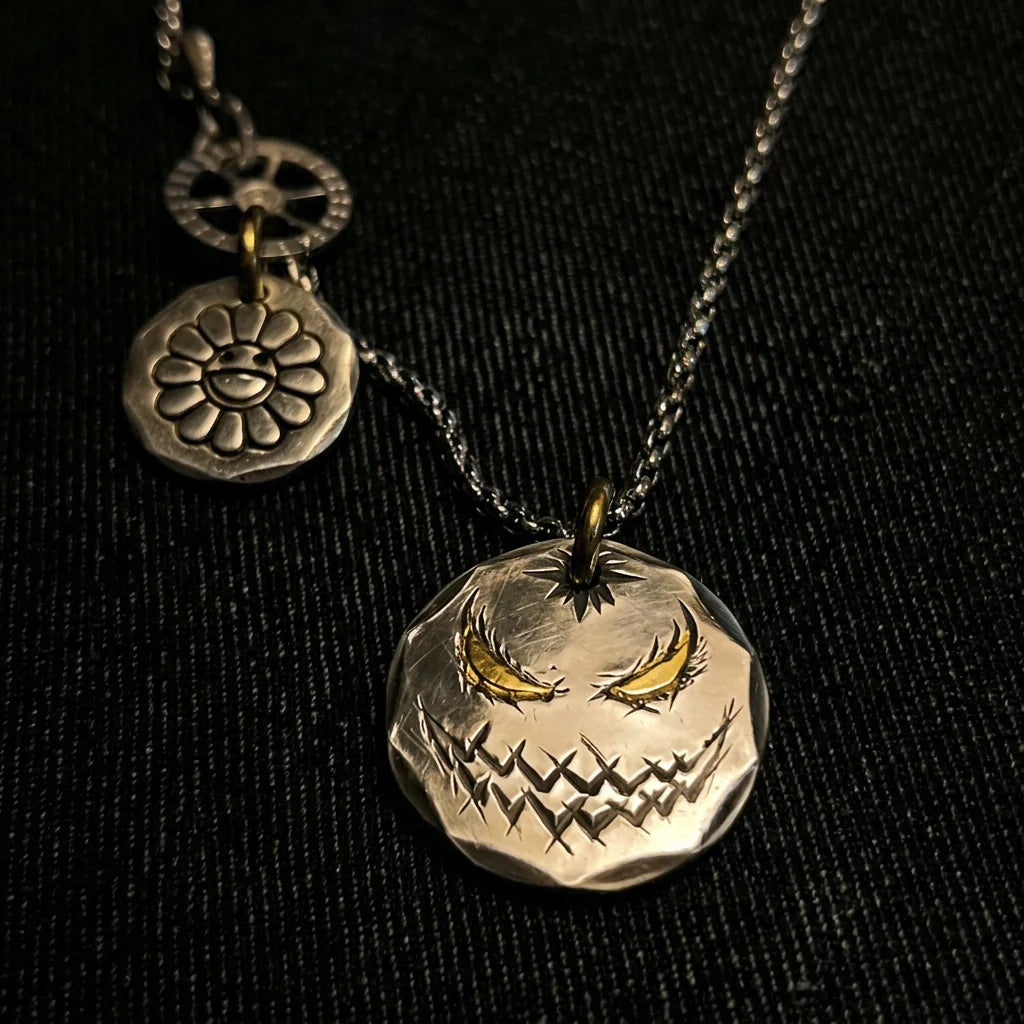 Handmade Silver Pumpkin Pendant