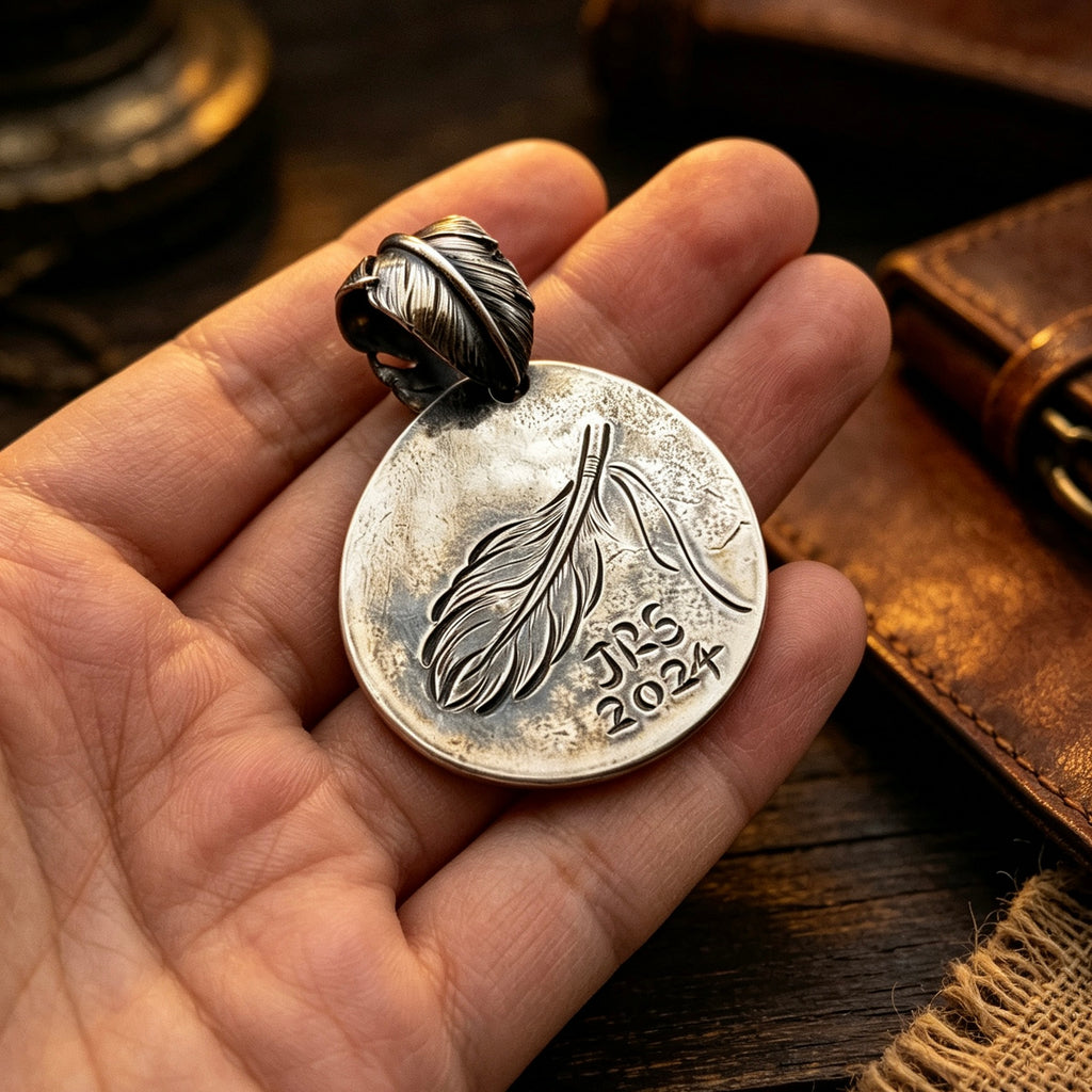 Floral Mustang Silver Pendant