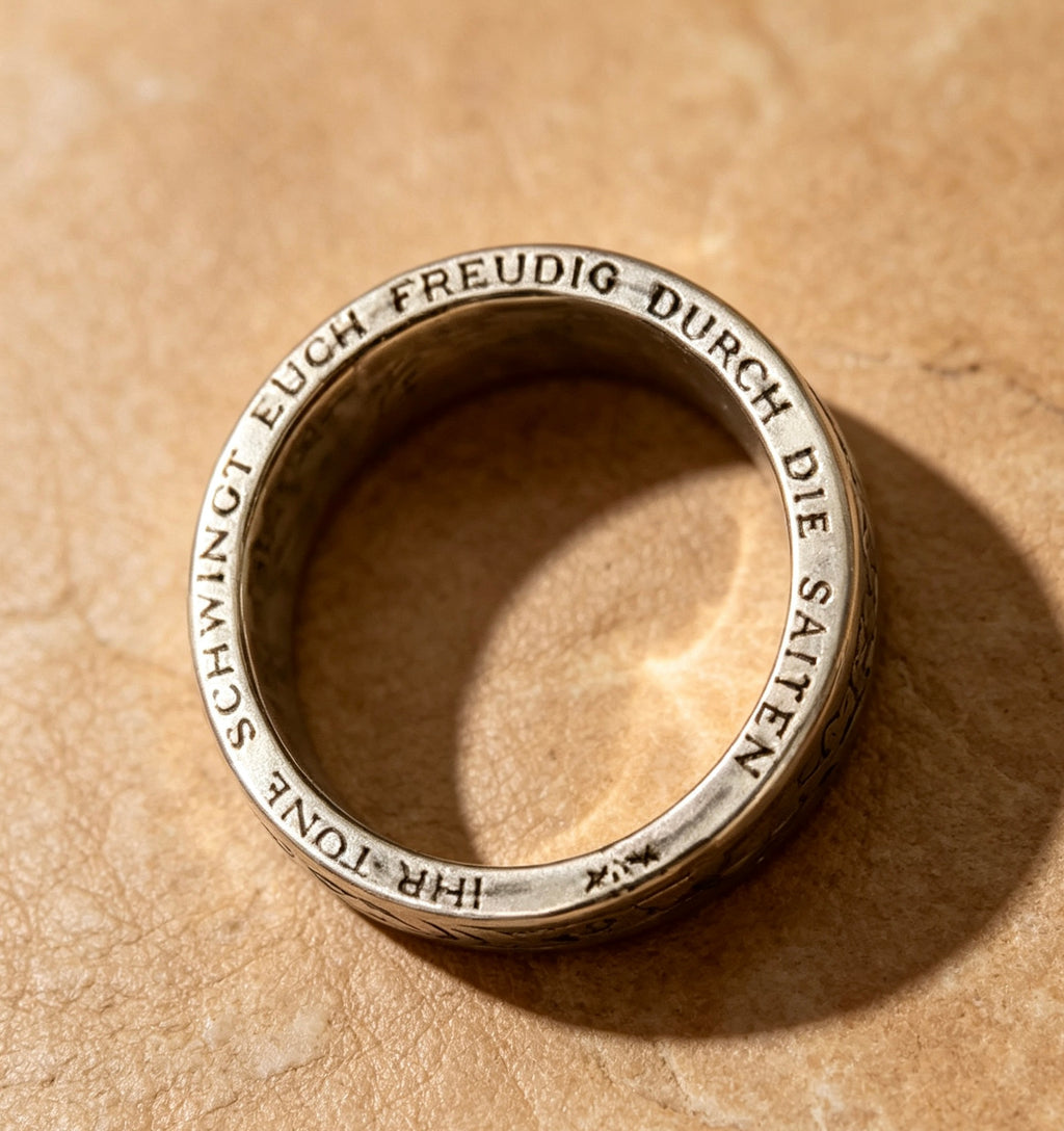 Felix Mendelssohn Bartholdy Coin Ring | Handmade German 5 Mark Composer Coin Ring