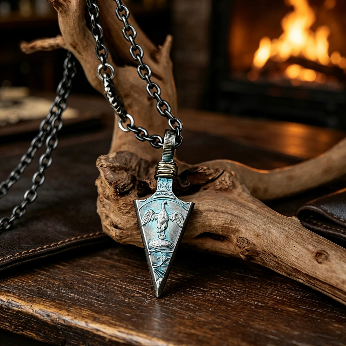 British One-Crown Coin Arrow Pendant