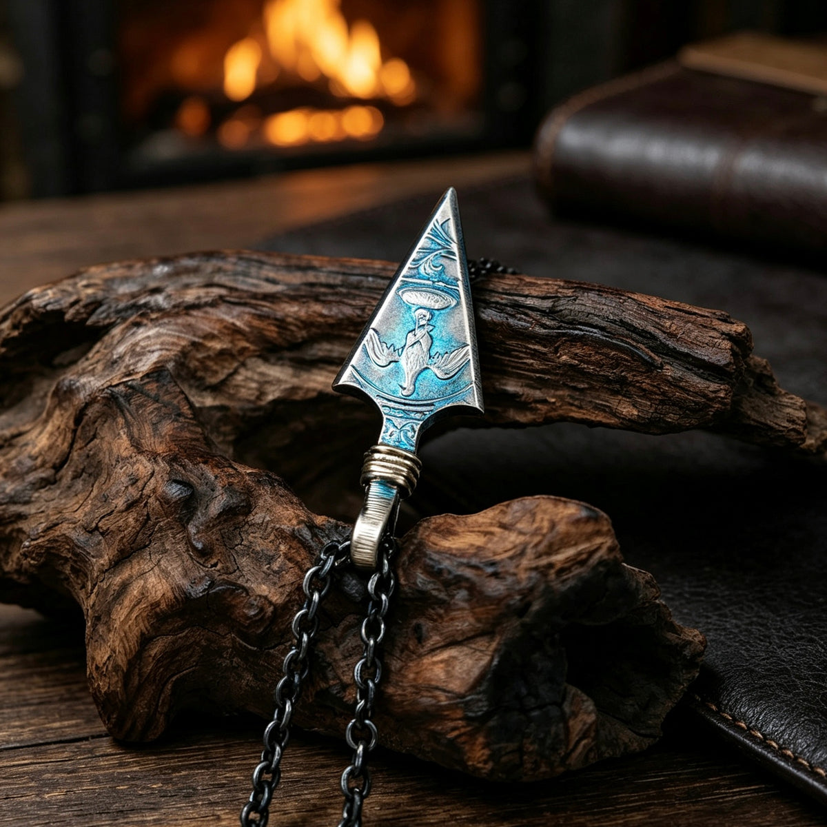British One-Crown Coin Arrow Pendant
