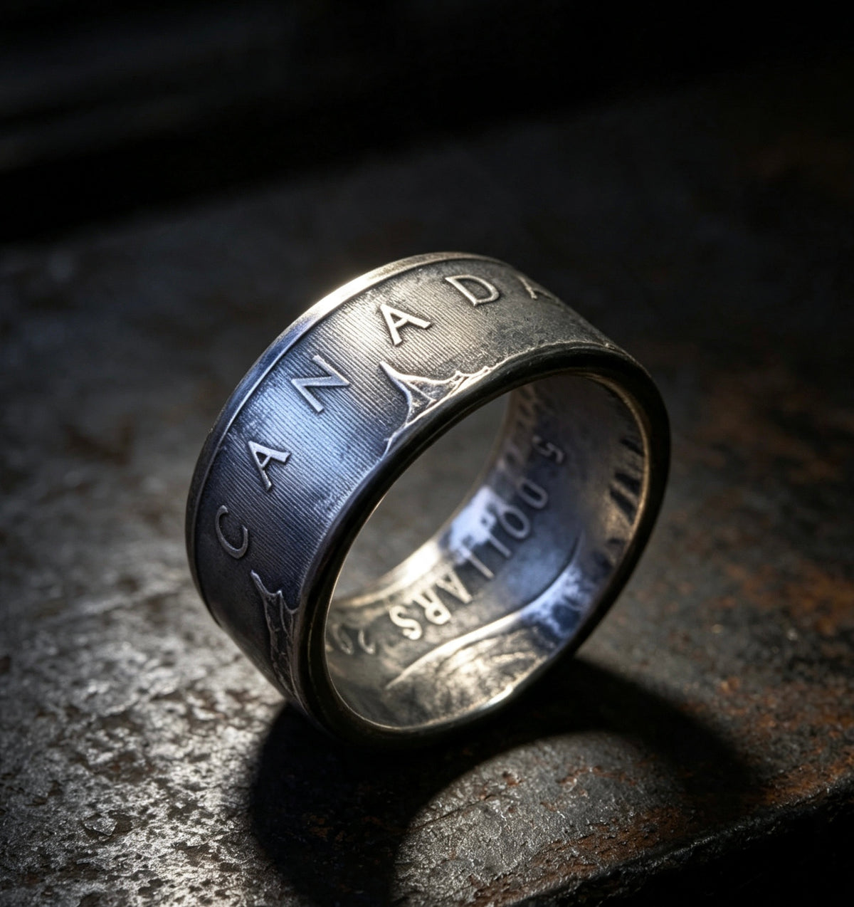 Hand‑Forged Canada Silver Maple Leaf Coin Ring | 1oz 999 Fine Silver Handmade Jewelry