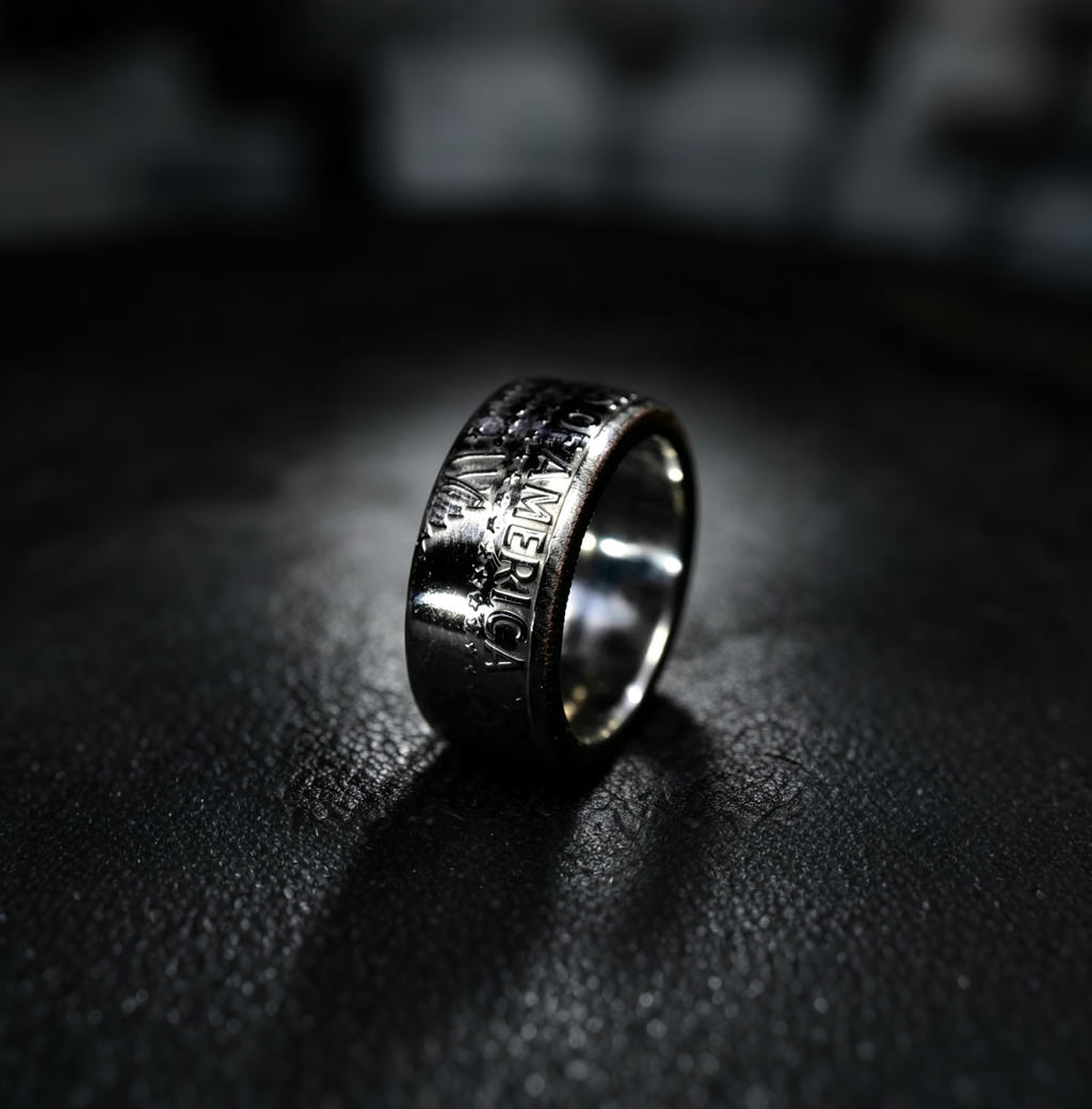 Kennedy Silver Half Dollar Coin Ring｜Front&Reverse