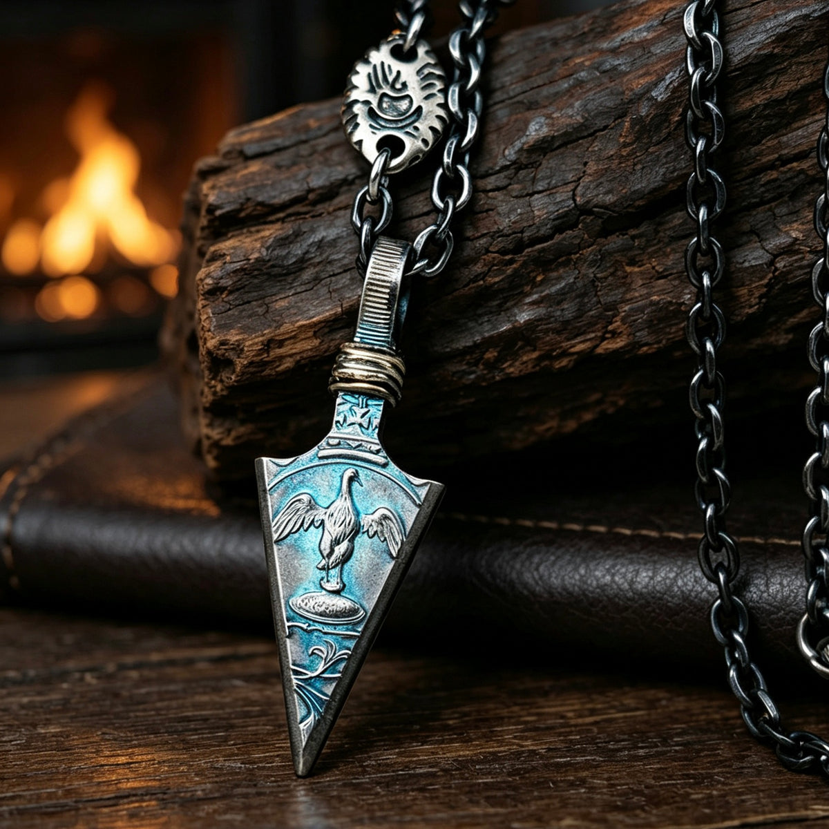 British One-Crown Coin Arrow Pendant