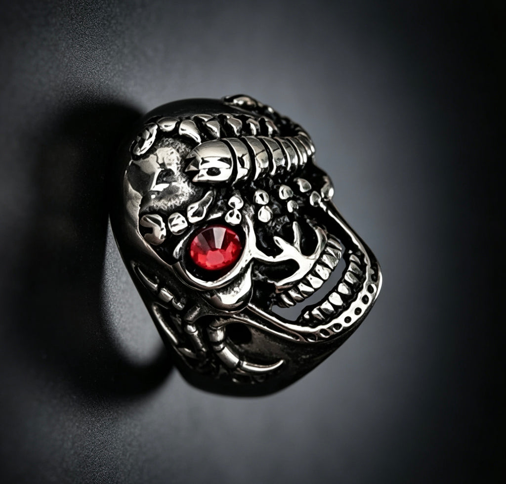 Red-eyed skull ring