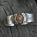 Vintage Sun God Hammered Silver Cuff