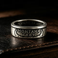 Montana Bison Skull Coin Ring