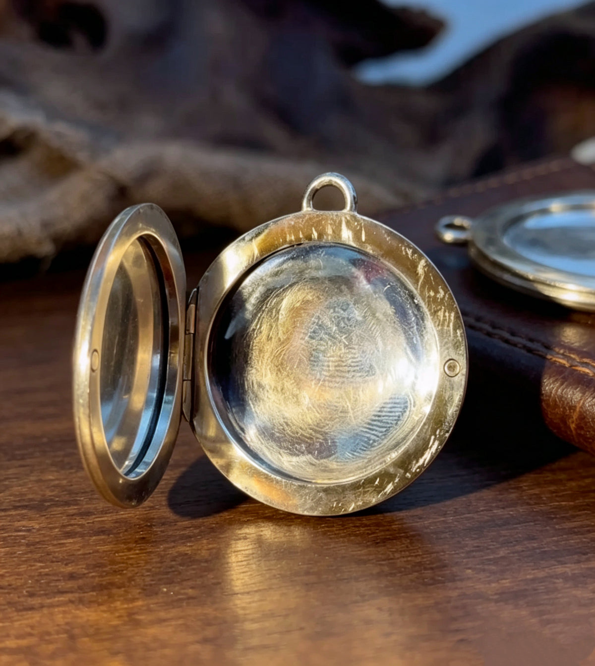 French Fidélité Bonheur Marriage Medal Locket | Vintage Pocket Watch Style Photo Keepsake Pendant（Chain included）