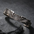 925 Silver "Winged Shield" Bangle – A Reproduction of the WWII U.S. Army Air Forces Pilot Badge (Flat-Band Style)