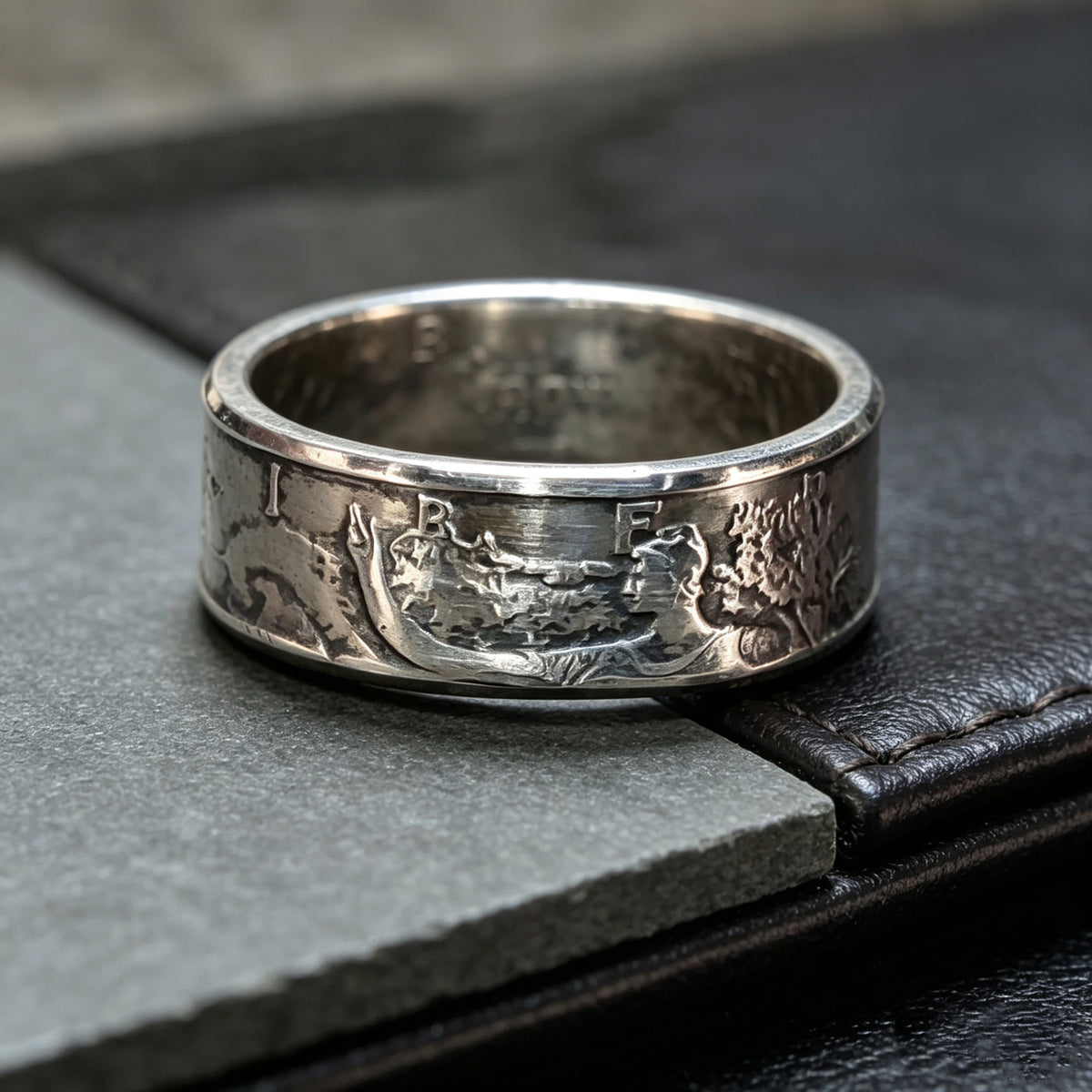 "In Love We Trust" Walking Liberty Coin Ring