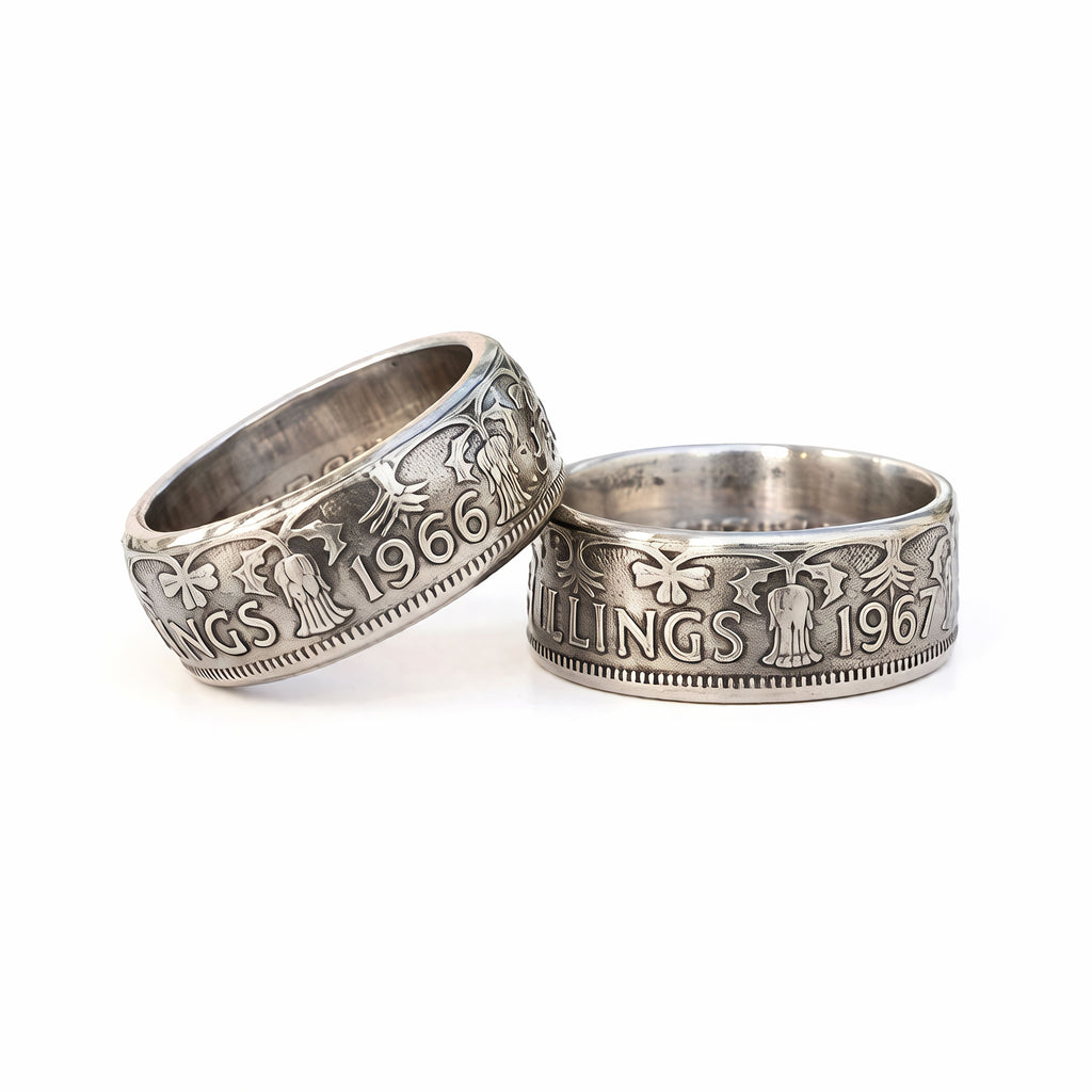 Vintage 2-Shilling Coin Ring