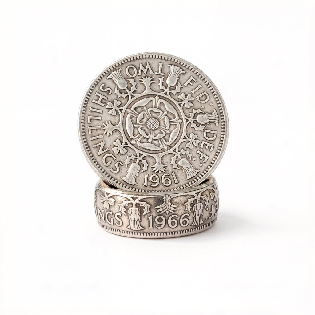 Vintage 2-Shilling Coin Ring