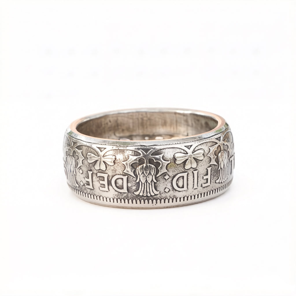Vintage 2-Shilling Coin Ring