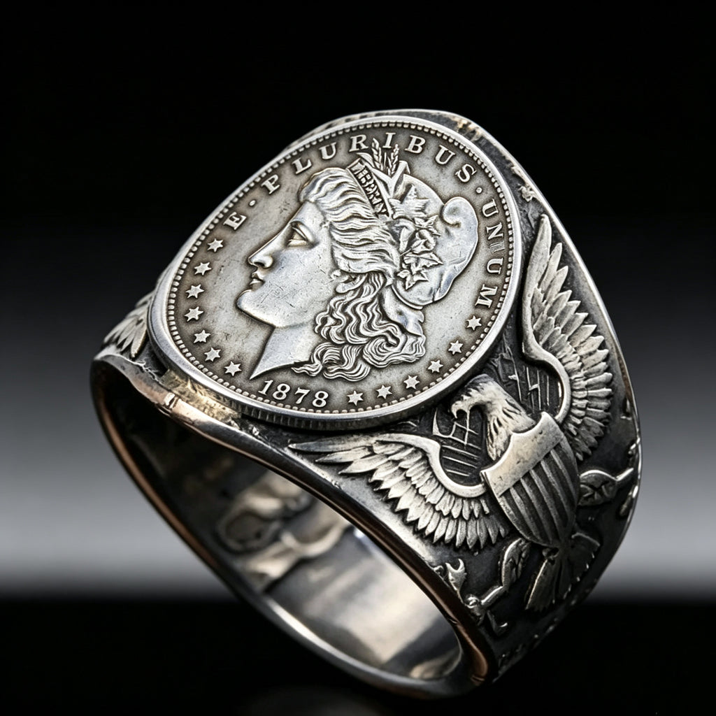 1878 Liberty of the Americas Peace Coin Replica Ring