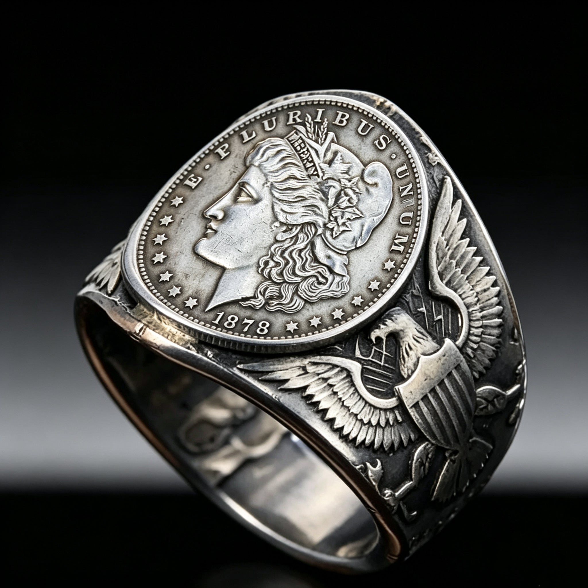 1878 Liberty of the Americas Peace Coin Replica Ring
