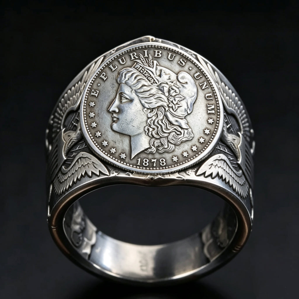 1878 Liberty of the Americas Peace Coin Replica Ring