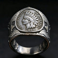 American Indian head bronze one-cent Coin Ring