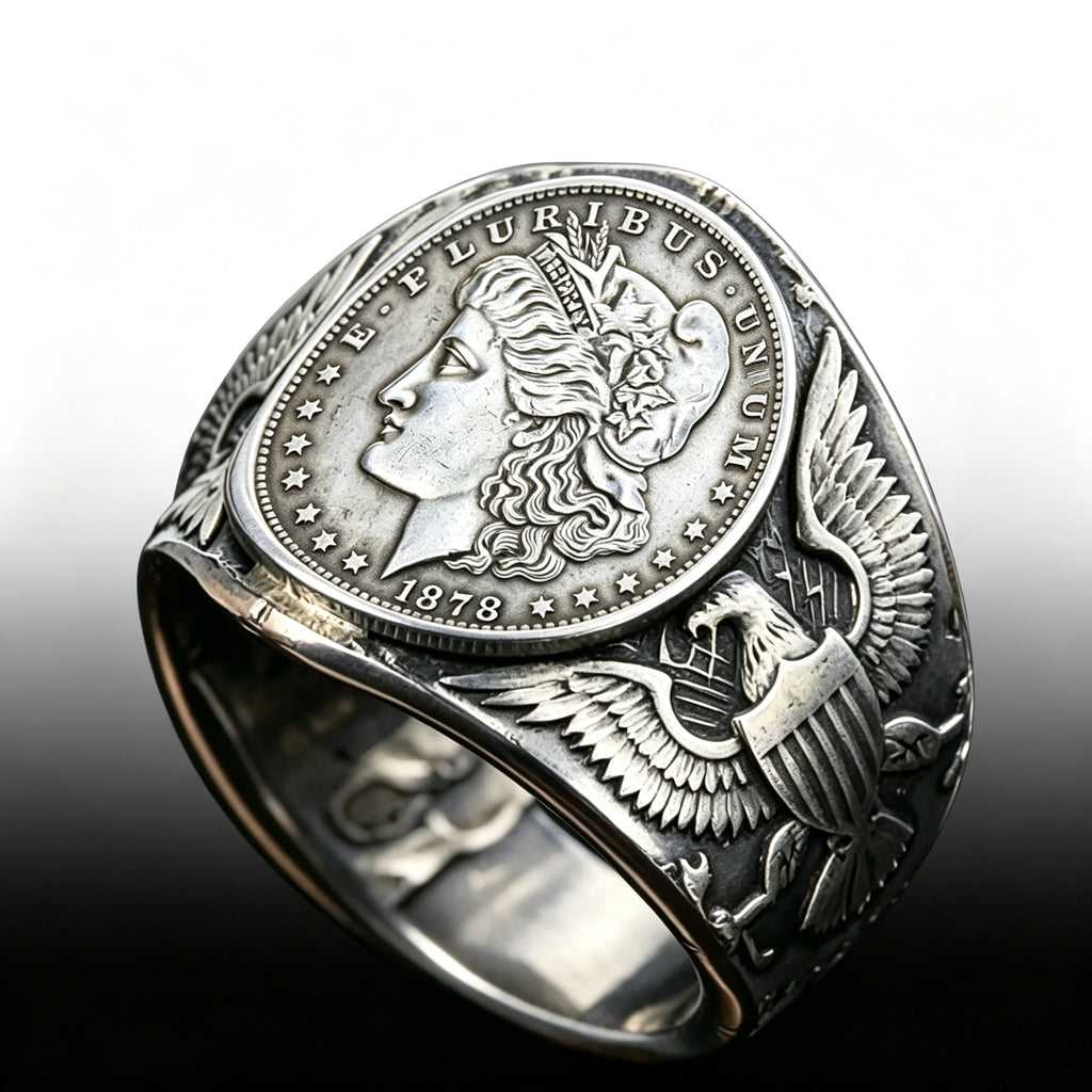 1878 Liberty of the Americas Peace Coin Replica Ring