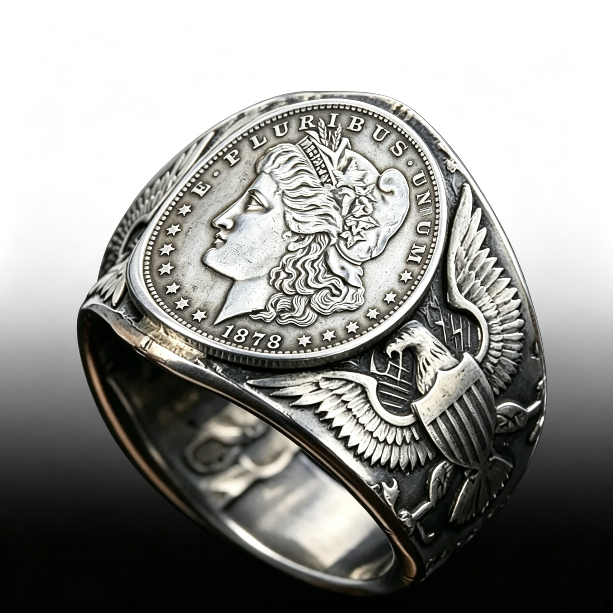1878 Liberty of the Americas Peace Coin Replica Ring