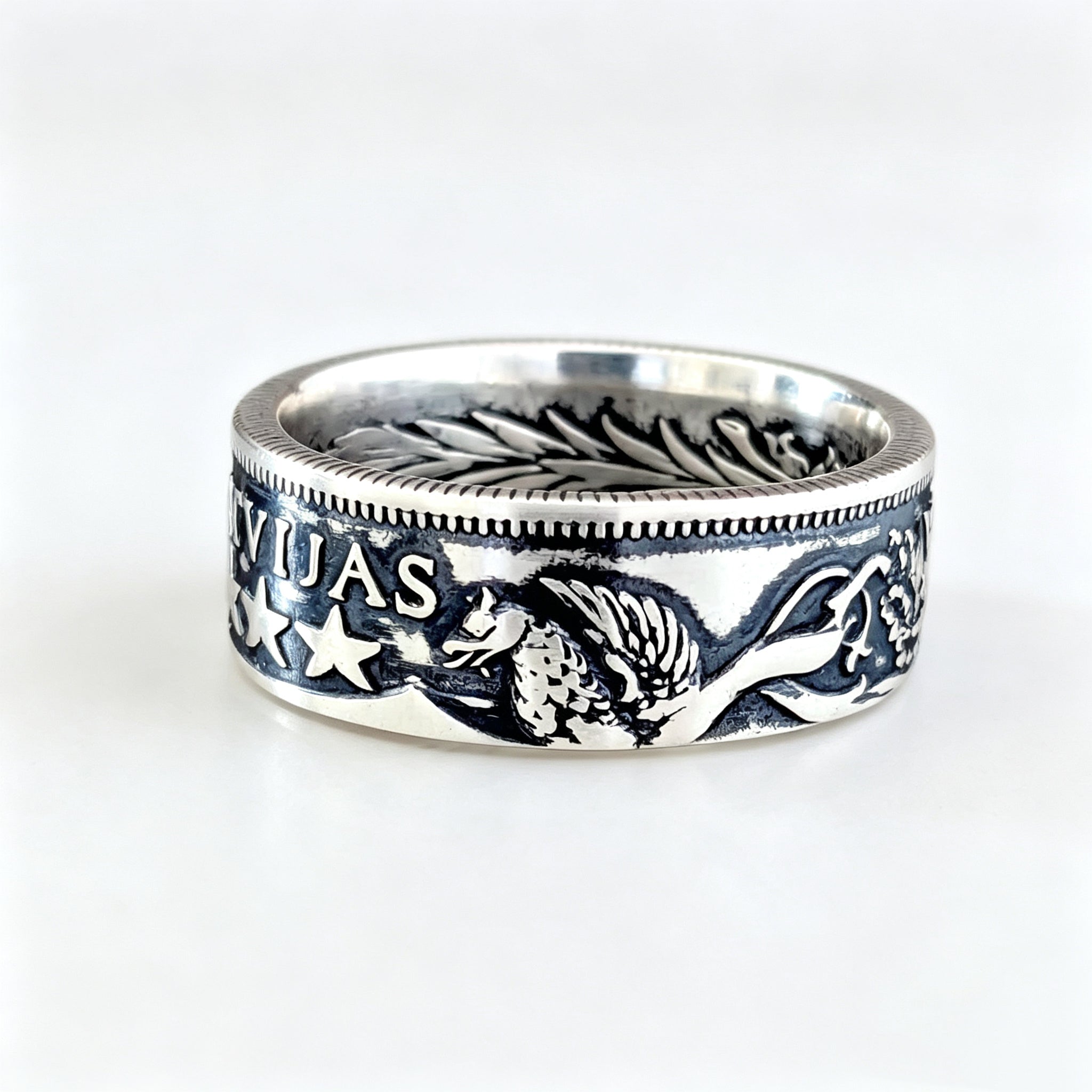 Latvian 2 Lati Coin Ring