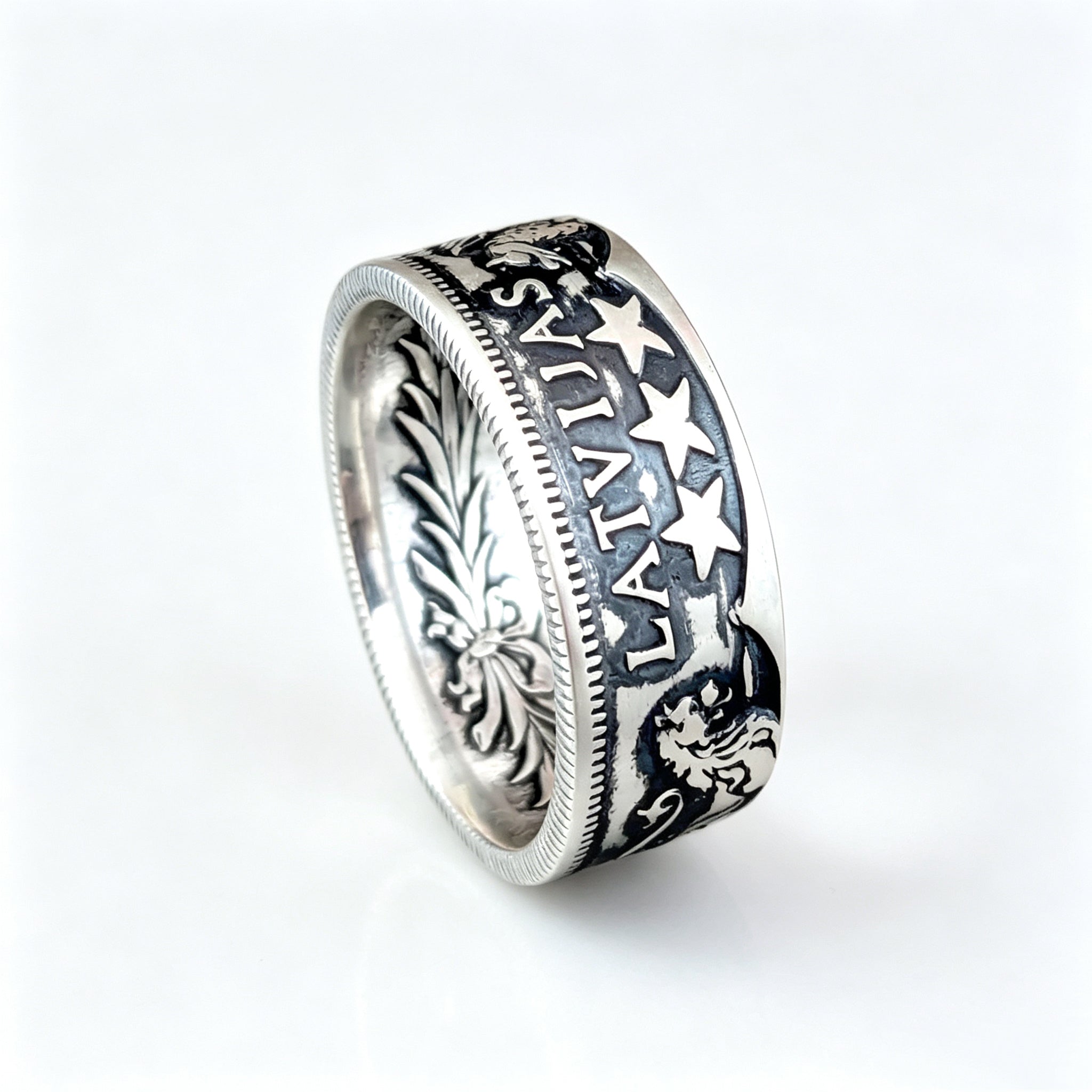 Latvian 2 Lati Coin Ring