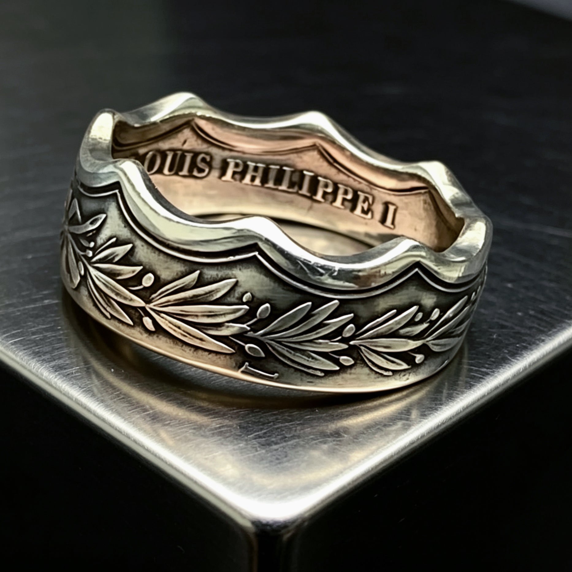Octagonal French Coin Ring
