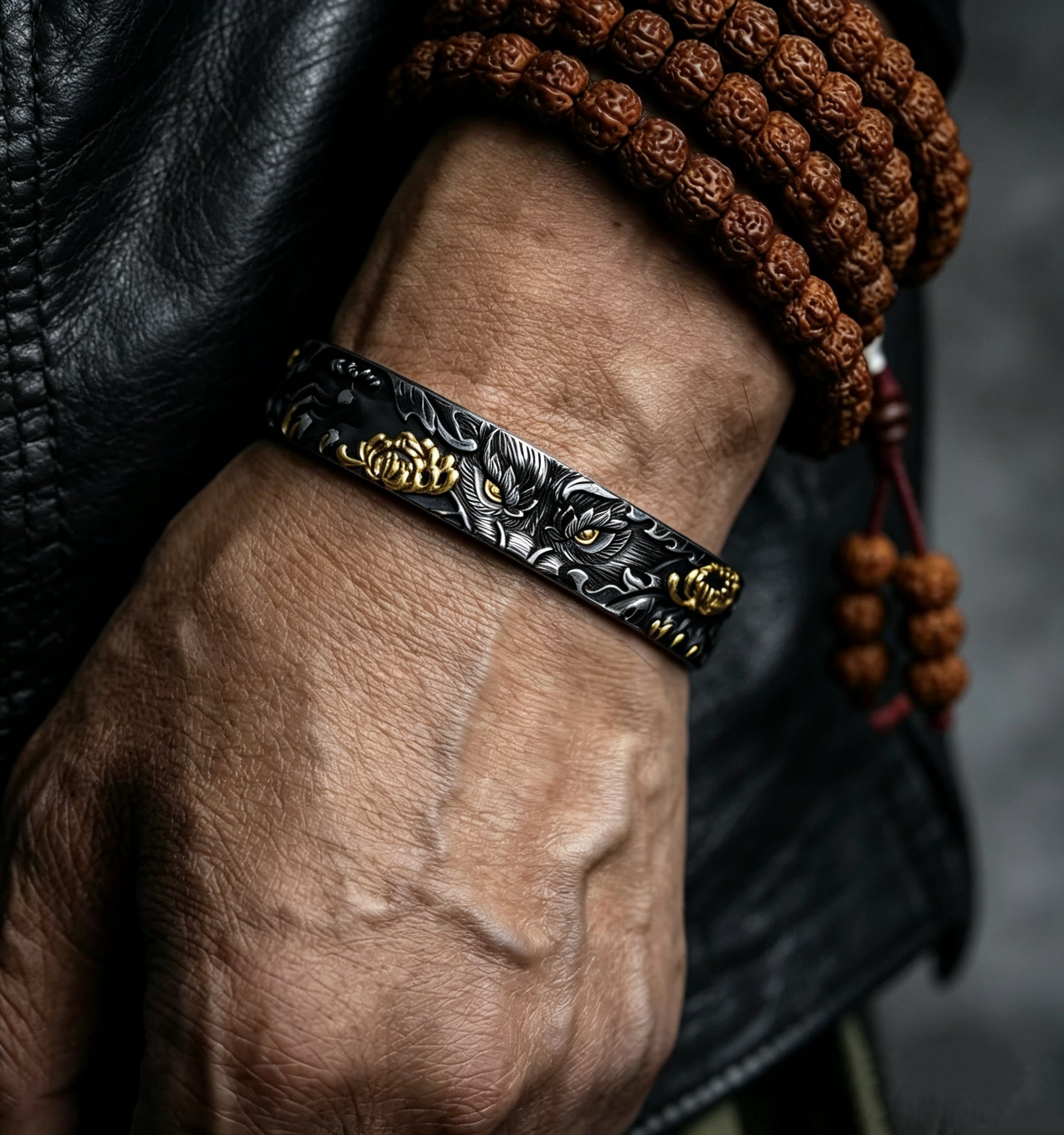 Lone Wolf Guardian Gilded Bracelet ｜925 Silver – CoinRec