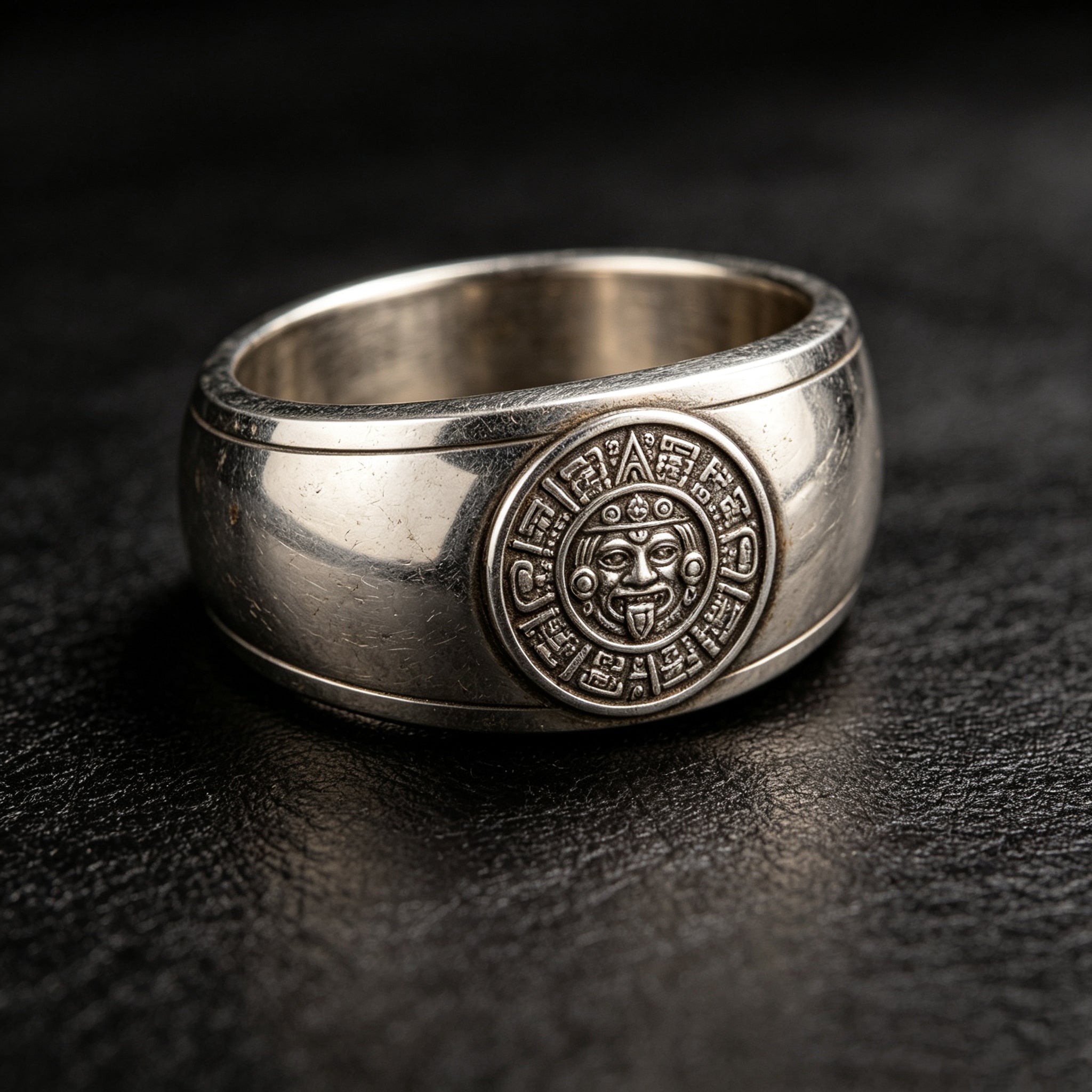 Aztec Solar Calendar Ring