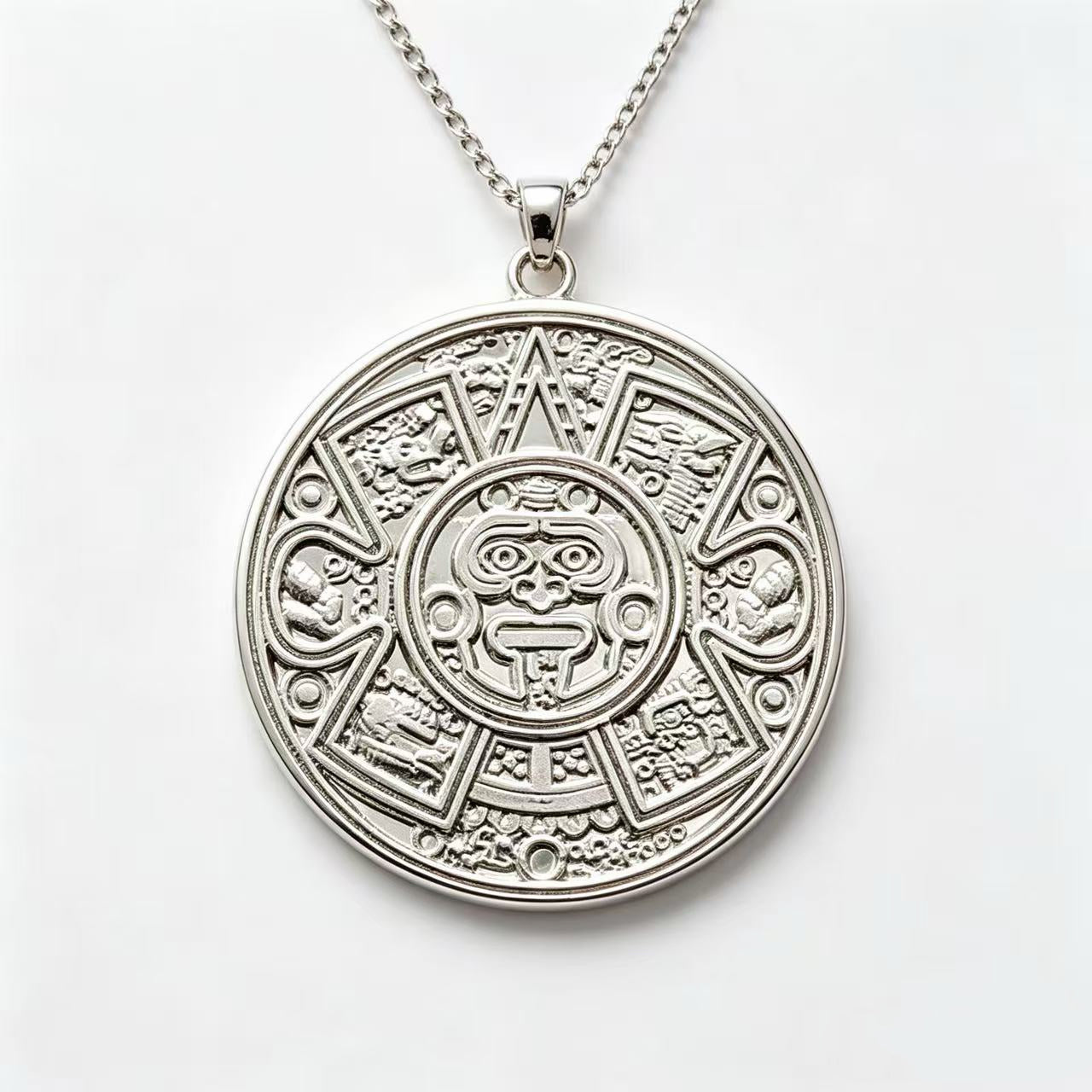 Aztec Calendar Silver Coin Ring | Free Gift Included