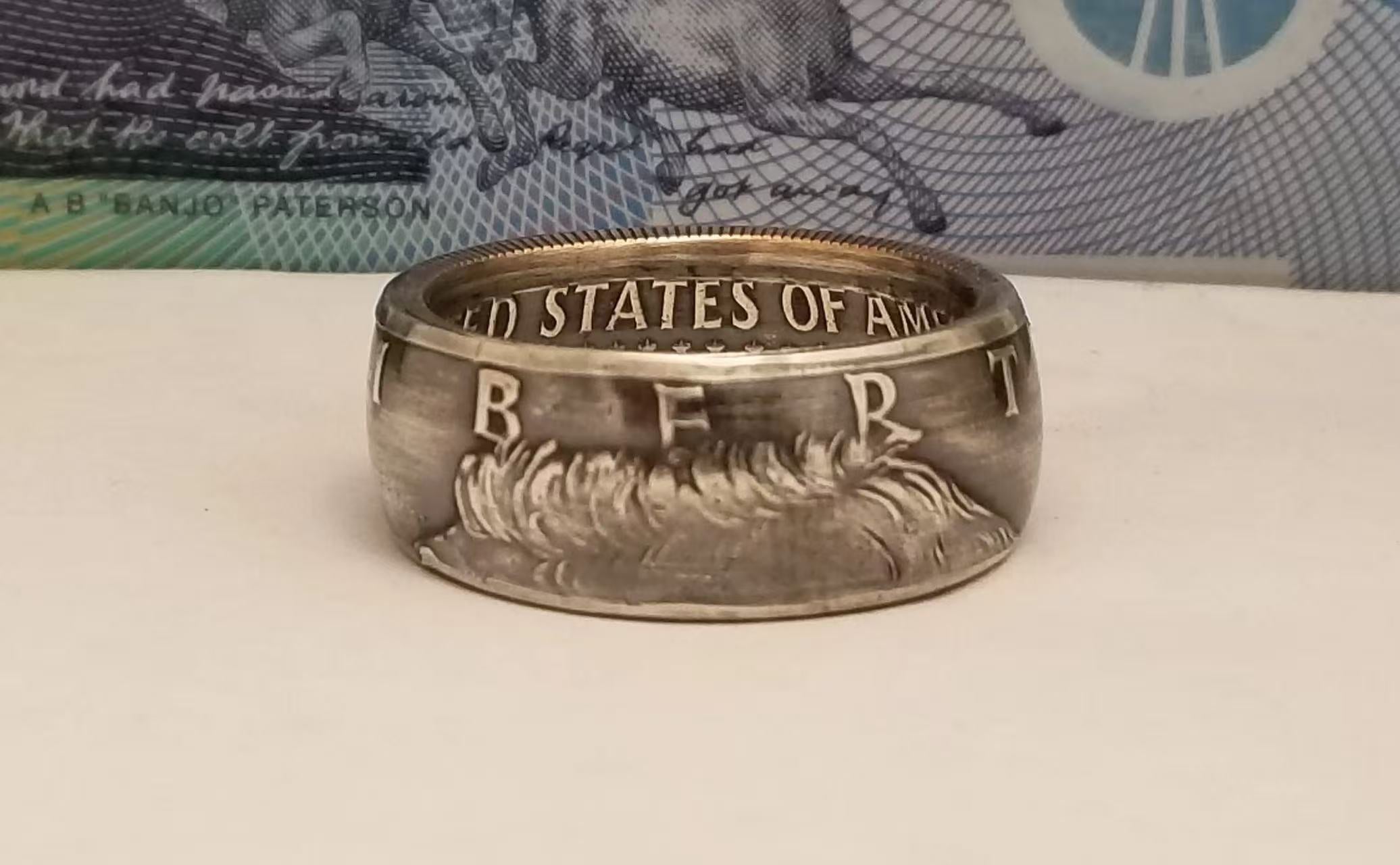 Kennedy Silver Half Dollar Coin Ring