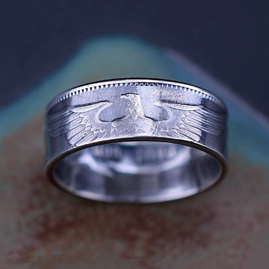 German Mark Silver Coin Ring