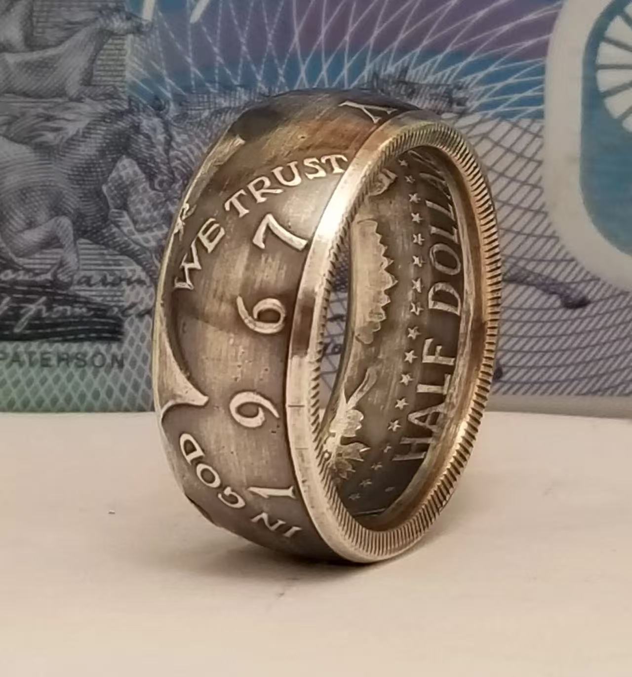 Kennedy Silver Half Dollar Coin Ring